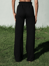 Black Terry Wide Leg Pants