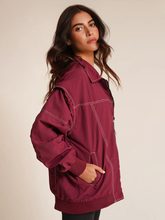 Contrast Stitch Cherry Cola Jacket
