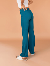 Luxe Rib Electric Blue Lettuce Hem Pants