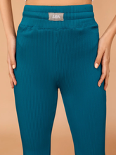 Luxe Rib Electric Blue Lettuce Hem Pants