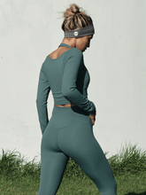 Sage Green Ultra Flex Halter Sleeve Top