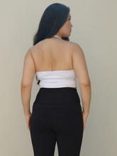 White Halter Seamless Sports Bra