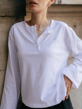White Full Sleeve Henley Tee