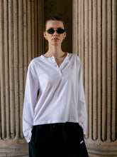 White Full Sleeve Henley Tee